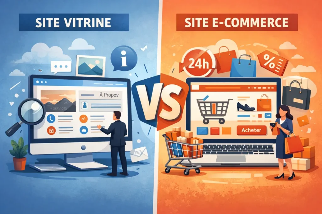 Différences entre un site vitrine et un site e-commerce