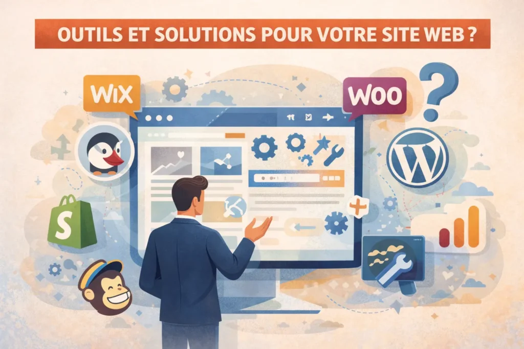 Outils de création de sites web. Site vitrine et Site E-commerce