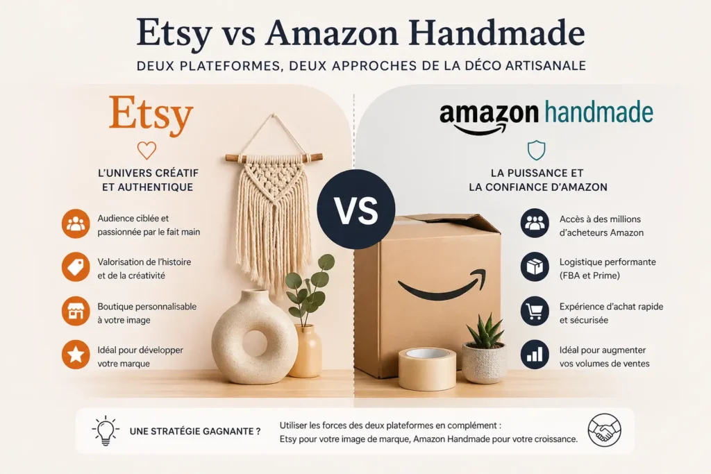 Etsy vs Amazon Handmande pour la décoration artisanale