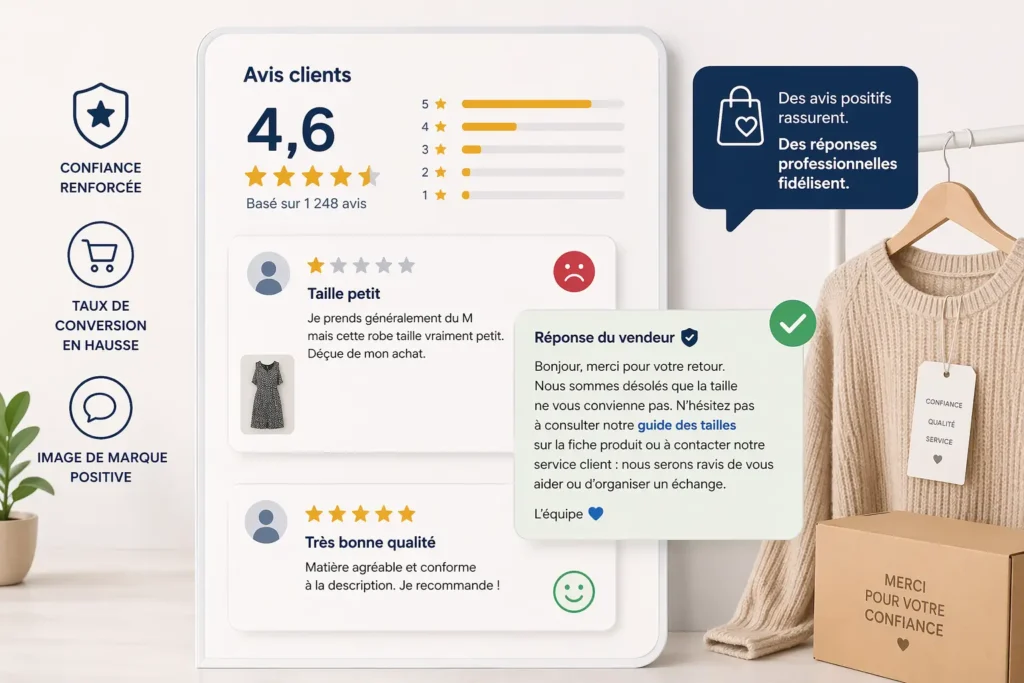 L'importance des avis et de la note pour la mode sur Amazon.